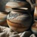 Wabi-Sabi in design of rustic, hand-thrown pottery, showcasing the beauty of imperfection